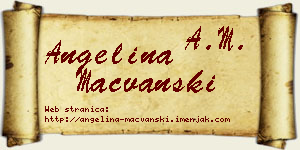 Angelina Mačvanski vizit kartica